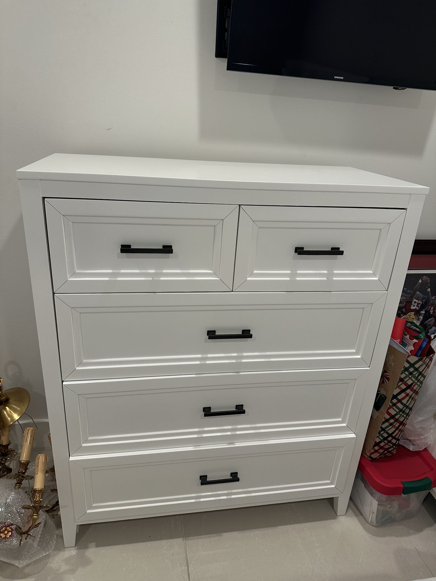 Nantucket White 5 Drawer Chest