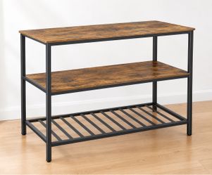 Kitchen Island with 3 Shelves Storage Wooden Worktop Modern Vintage 23.6”D x 47.2”W
