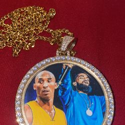 Gold Stainless Steel Locket Picture Pendant With 24” 3mm Stainless Steel Cuban Link Chain