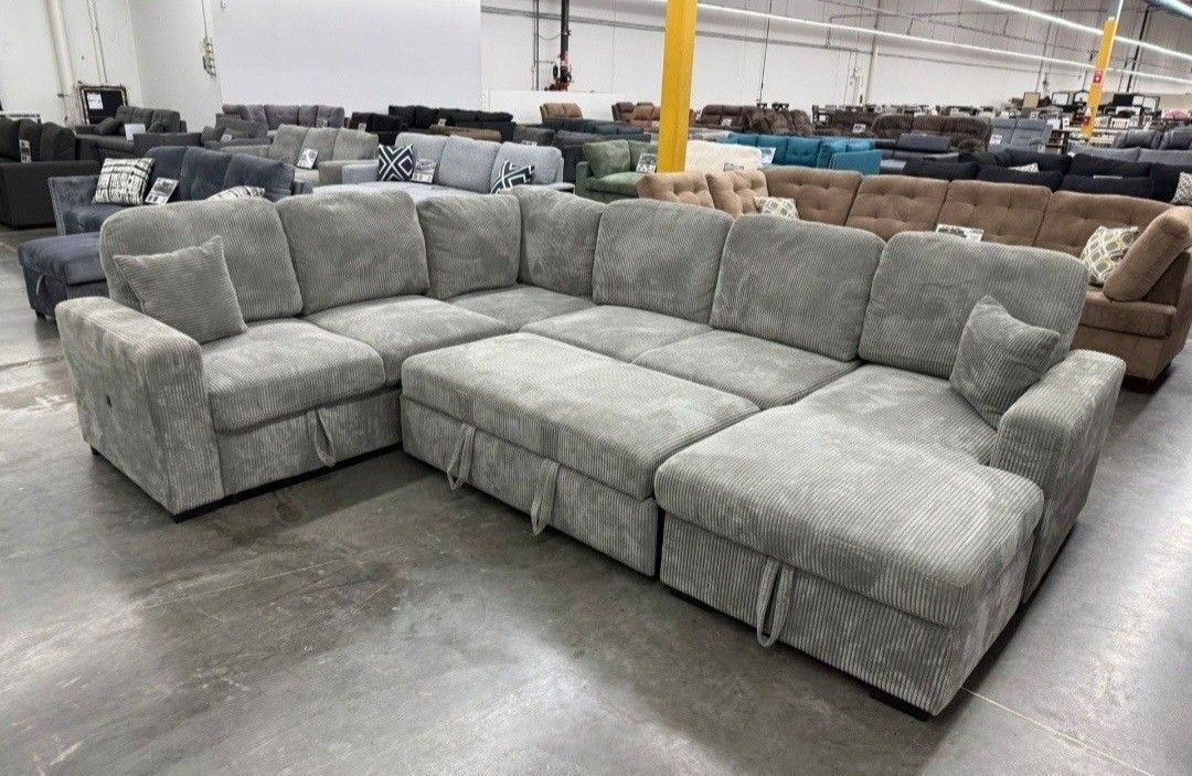 ✅️✅️4-Piece Convertible Sectional
Sleeper Sofa, Chaise Storage, Sofa Storage & USB Port✅️✅️