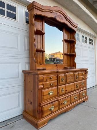 Solid Wood Dresser with Mirror