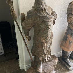 Antique Wooden Chinese Statue 