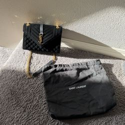 YSL Saint Laurent Suede Purse (black) 