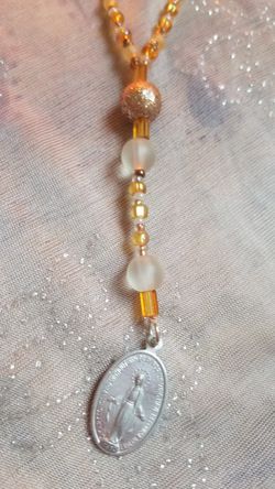 Miraculous Medal rosary necklace