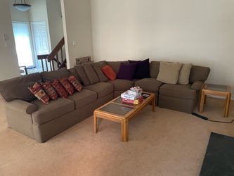 Sectional seat 6 + people, coffee table and side table
