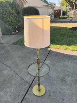 USED TALLER Vintage Classic Metal and Glass FLOOR LAMP measures 57.5" Height and about 16.5" Width UNIQUE