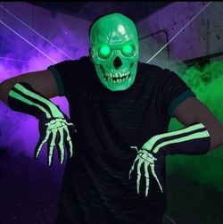 Hyde & EEK! Boutique Adult Monster Mask Glows Under Blacklight Mask And Gloves New In Packaging. Target seasonal item packaged under their exclusive H
