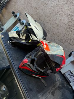 Off road helmets with goggles