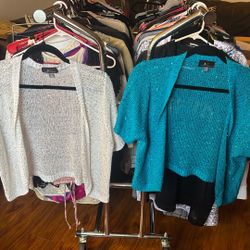 2 Cute sparkly, lightweight, cover-up, sweaters
