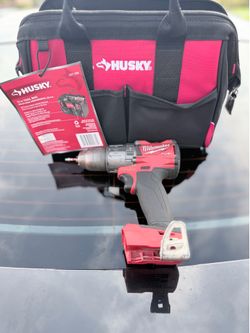 MILWAUKEE M12 FUEL DRILL + NEW HUSKY TOOL BAG