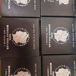 2021 Silver Dollar Coins Morgan And Peace Dollars Full Set 