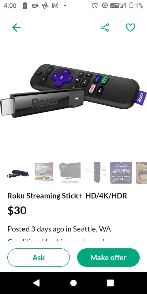 Roku Streaming Stick Never Opened