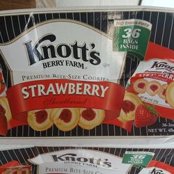 New Knott's Berry Farm Strawberry Cookies, 36 Bags in the Box
 $14 each box. 13 Boxes available.