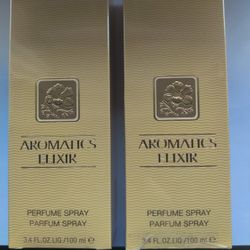 Two CLINIQUE AROMATICS ELIXIR Perfume Sprays 3.4 FL. Oz.