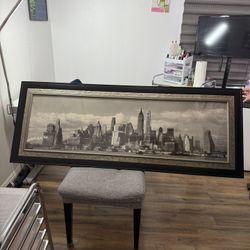 Framed picture of 1920 skyline manhattan 62 inch long 24 inch wide