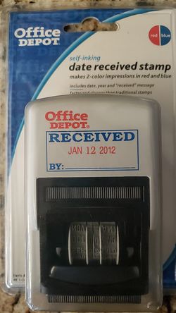 Office depot date received stamp