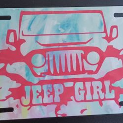 Custom Jeep Girl License Plate