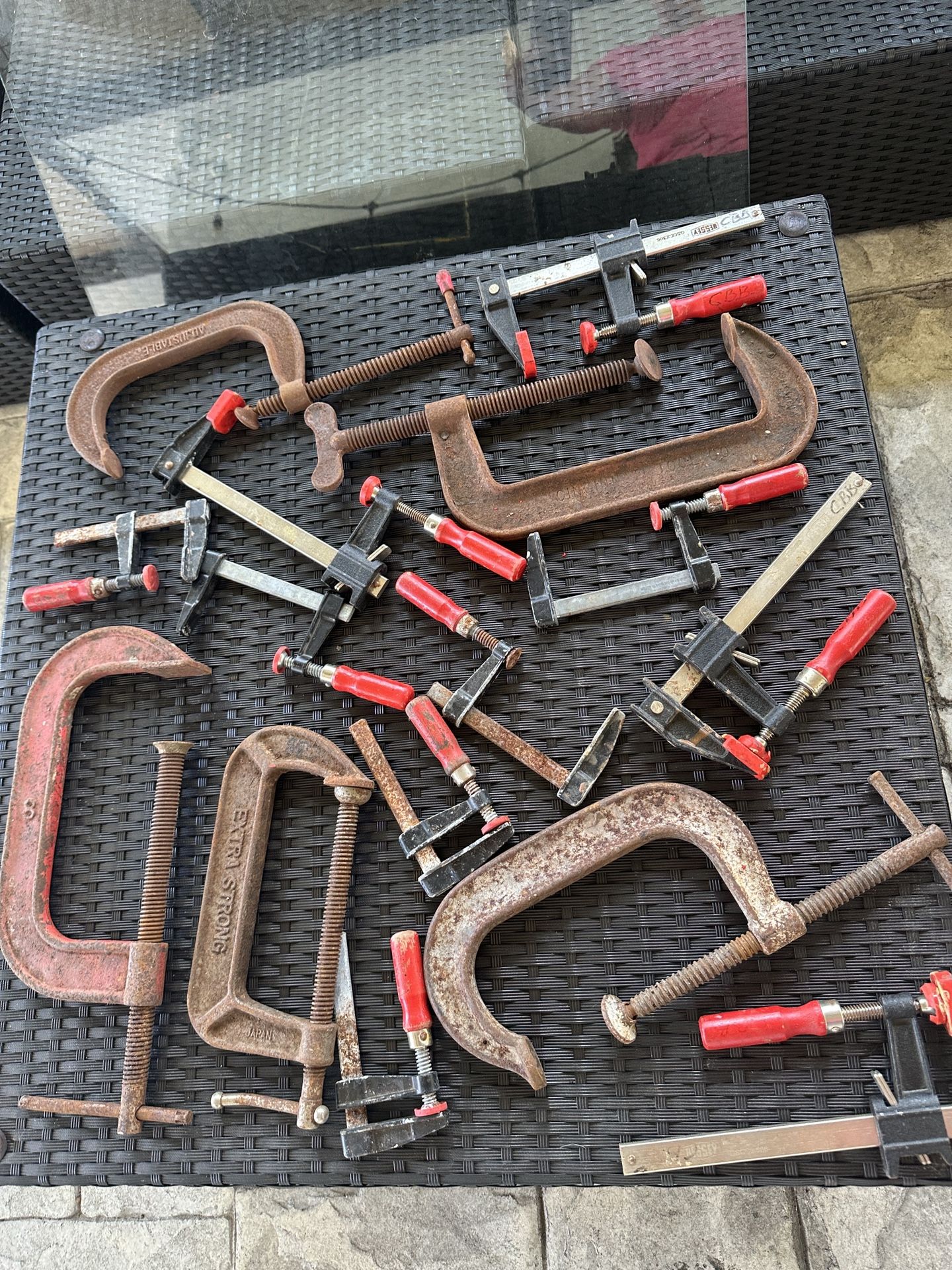 Lots Of 15 Vice Grips, Industrial C Clamps Vices
