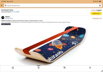 GIBBON SlackBoard, Balance Board Kids & Adults, Slackline Balance Trainer