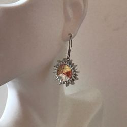 Drop Earring, Sun Drop Earring, Swarovski Crystal Sun Drop Earring, Goddess Sunshine Energy, Charm Earring, Sparkling Sun Earring