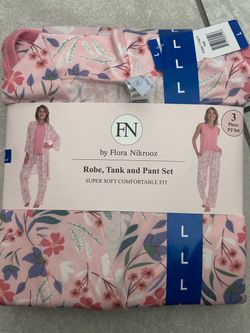 Flora Nikrooz 3-Piece Robe Tank and Pant Set $12 firm