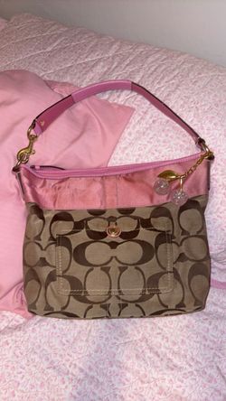 Coach Signature Bag Pink and Brown