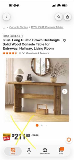 63 in. Long Rustic Brown Rectangle O Solid Wood Console Table for Entryway, Hallway, Living Room