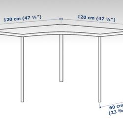 Ikea Linnmon Adils Corner Desk White