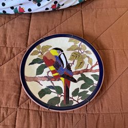 Painted Terracotta Toucan Plate