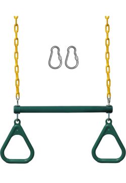Jungle Gym Kingdom Swing Sets for Backyard, Monkey Bars & Swingset Accessories - Set Includes 18" Trapeze Swing Bar & 48" Heavy Duty Chain with Lockin