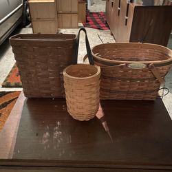 Three Really Nice Vintage Longaberger Baskets