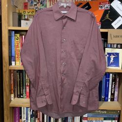 GEOFFREY BEENE-men’s red/blue ‘WRINKLE FREE’ long sleeve dress shirt