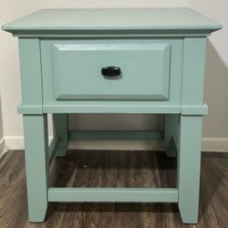 Sage Green Nightstand - Upcycled Modern Coastal End Table 