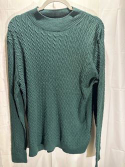 Amazon Essentials Sweater Womens XXL Green Long Sleeve Crewneck Classic Y2K Retro