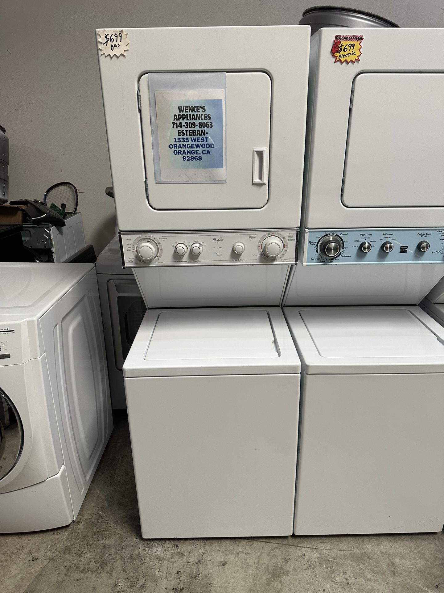 24 Inches Wide Whirlpool Stackable Gas 