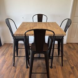 Butcher Block Table and Chairs