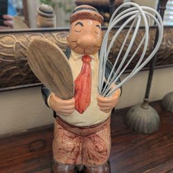 Vintage 1980's Popeye Wimpy Ceramic Kitchen Utensil Holder! Rare