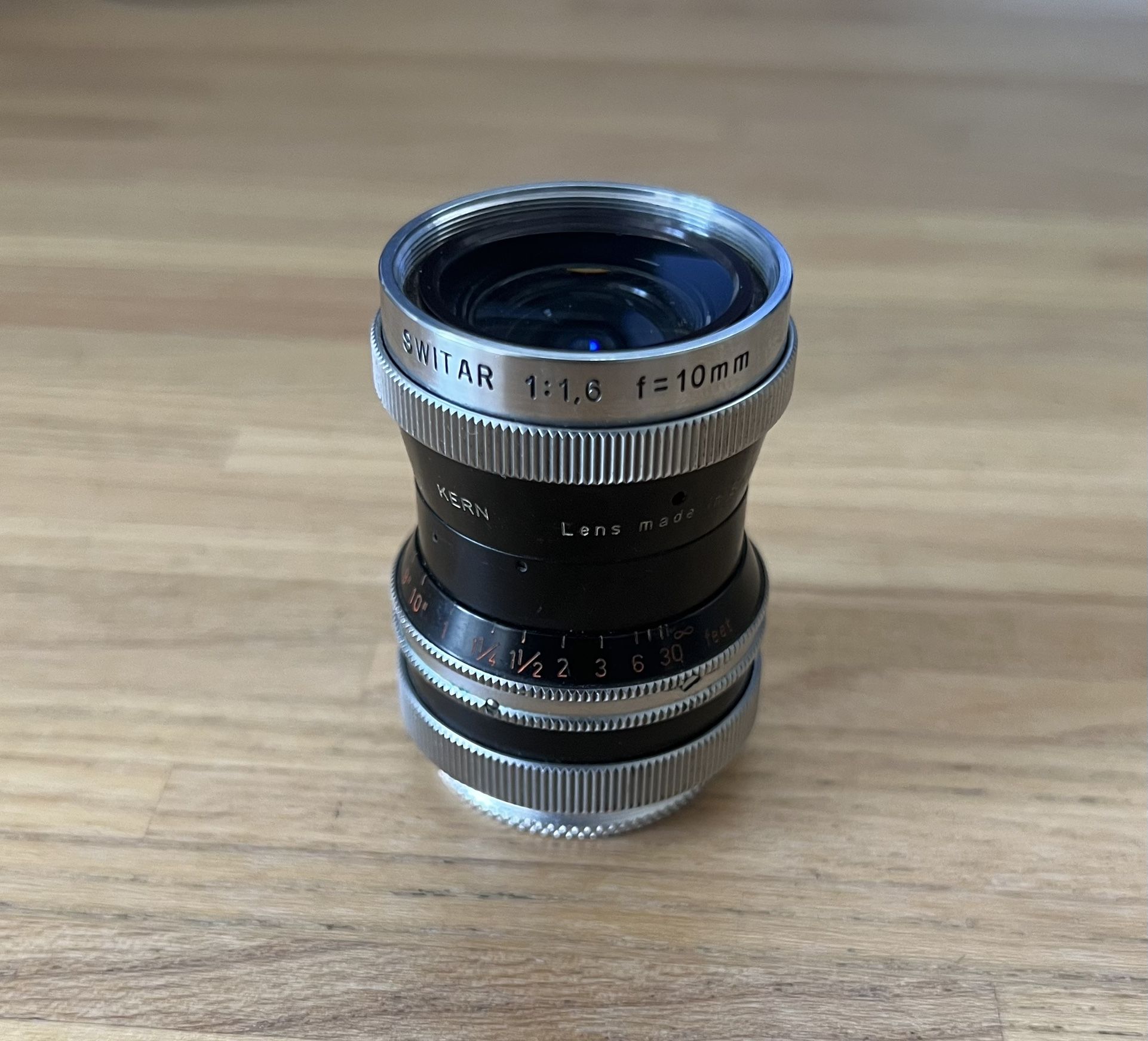Kern Paillard SWITAR 10mm f1.6 lens (for Blackmagic & 16mm Bolex)