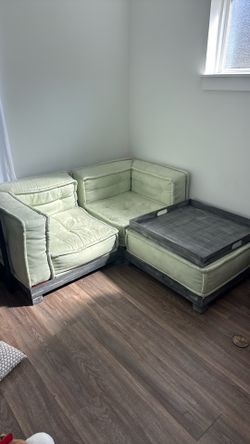 Pottery barn cushy lounge play couch + removable tray