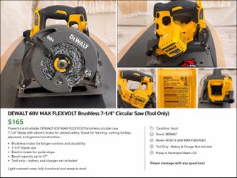 DEWALT DCS578 60V MAX FLEXVOLT 7-1/4” Brushless Circular Saw