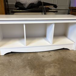 White bed end table