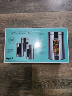 PARINI 3-piece Stainless Steel Storage Canister Set