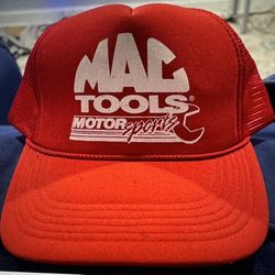 Swingster Red & White Mac Tools Motor Sports Flat Bill Net One Size Fits All