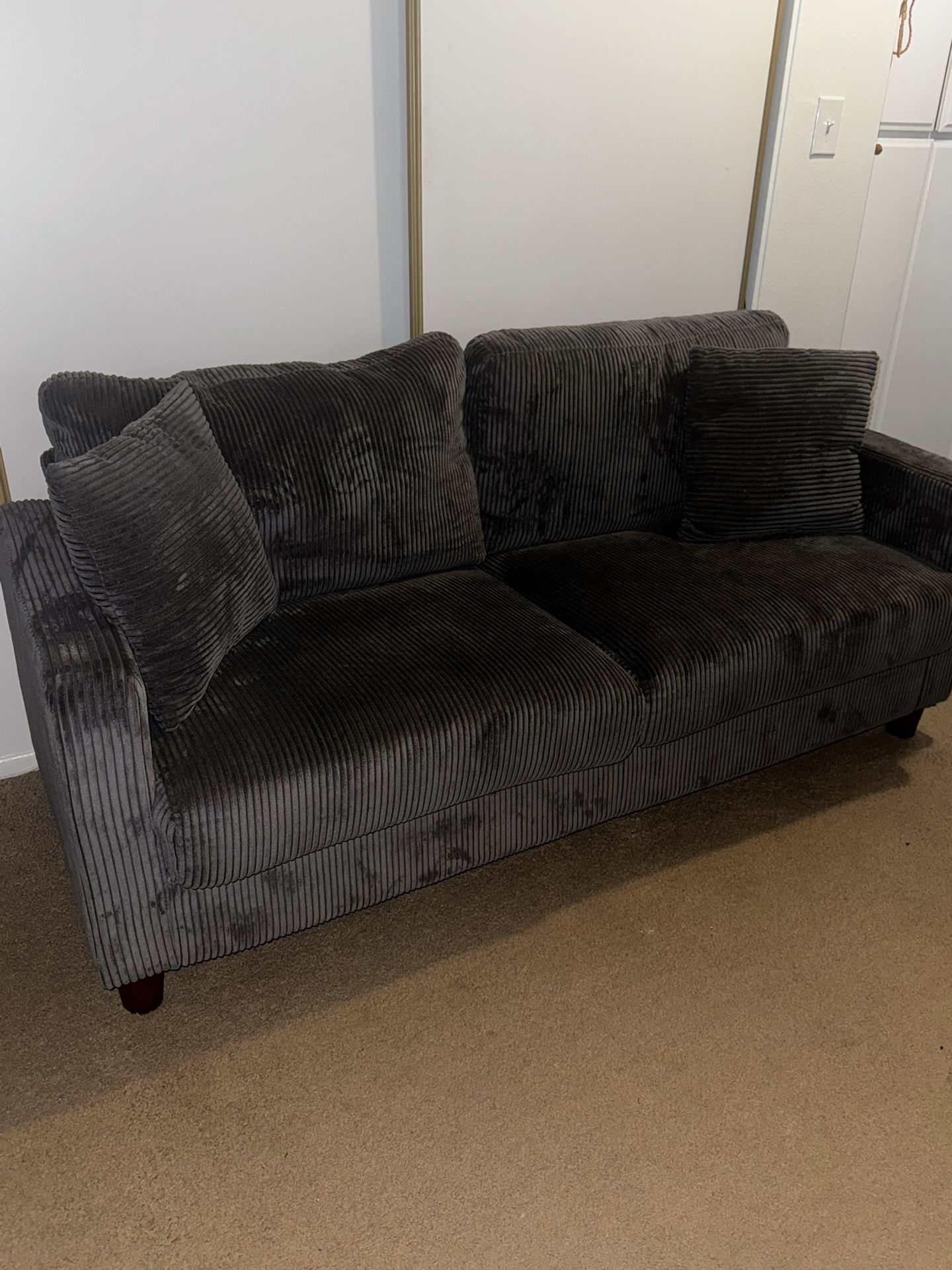 Grey Corduroy Couch