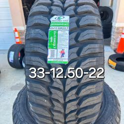 4 New 33125022LT Crosswind M/T Tires with free Installation mount & balance 33-1250-22 