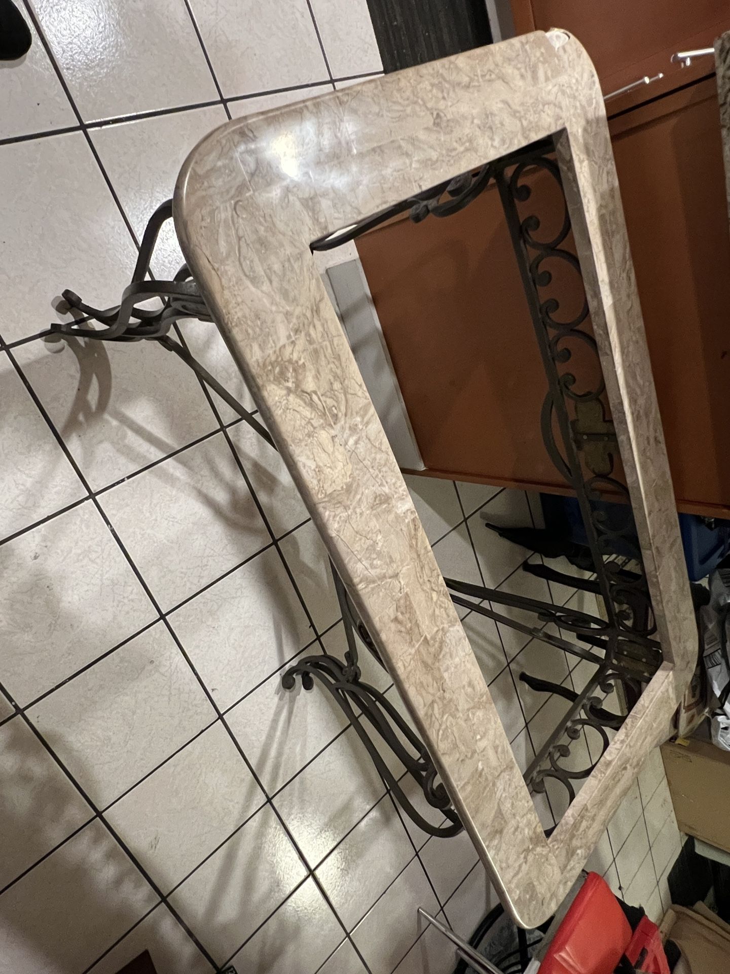 Free Metal And Granite End Glass Table