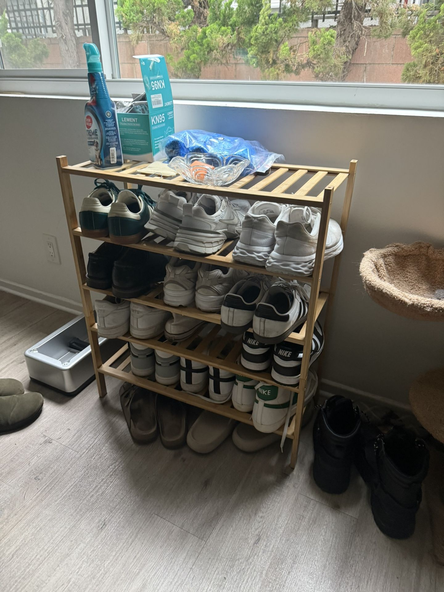 4-Tier Bamboo Shoe Rack – Holds 12+ Pairs