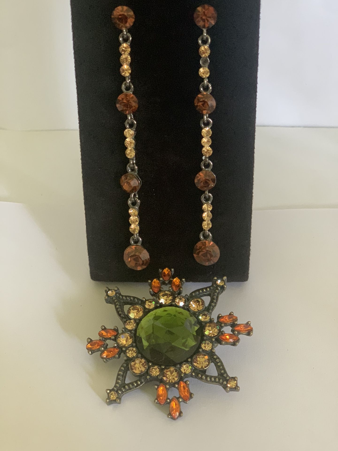 Sunburst Brooch And Earring Set