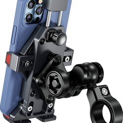 Anti-Theft Aluminum Alloy Motorcycle Phone Mount with Vibration Dampener & High-Speed Secure Lock