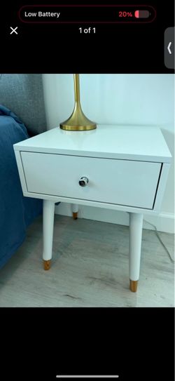 White Nightstand with Single Drawer
